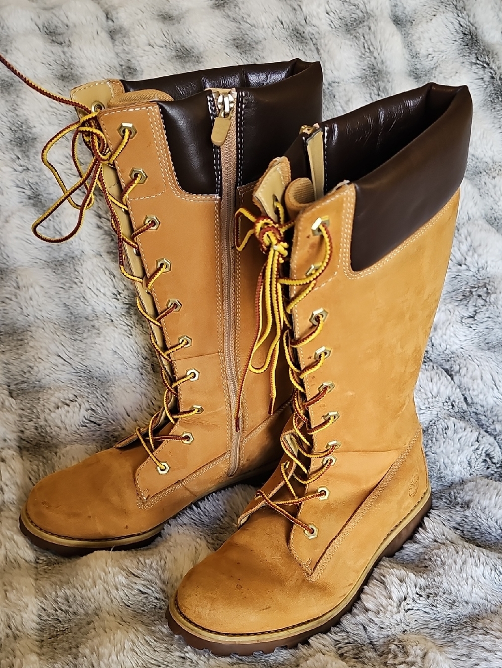 Tims Tan Lace-Up Women's Winter Boots